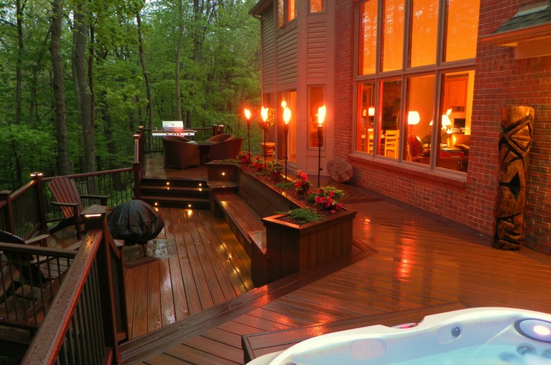 Deck Step Lighting And Patio Torch Lights For Outdoor Lighting