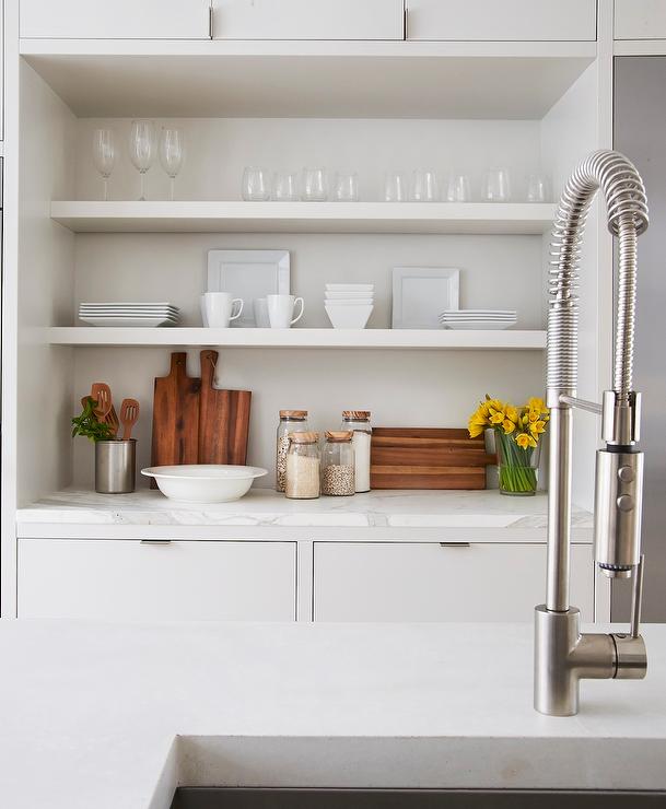 Kitchen Alcove Sideboard Buffet Cabinet Floating Shelves