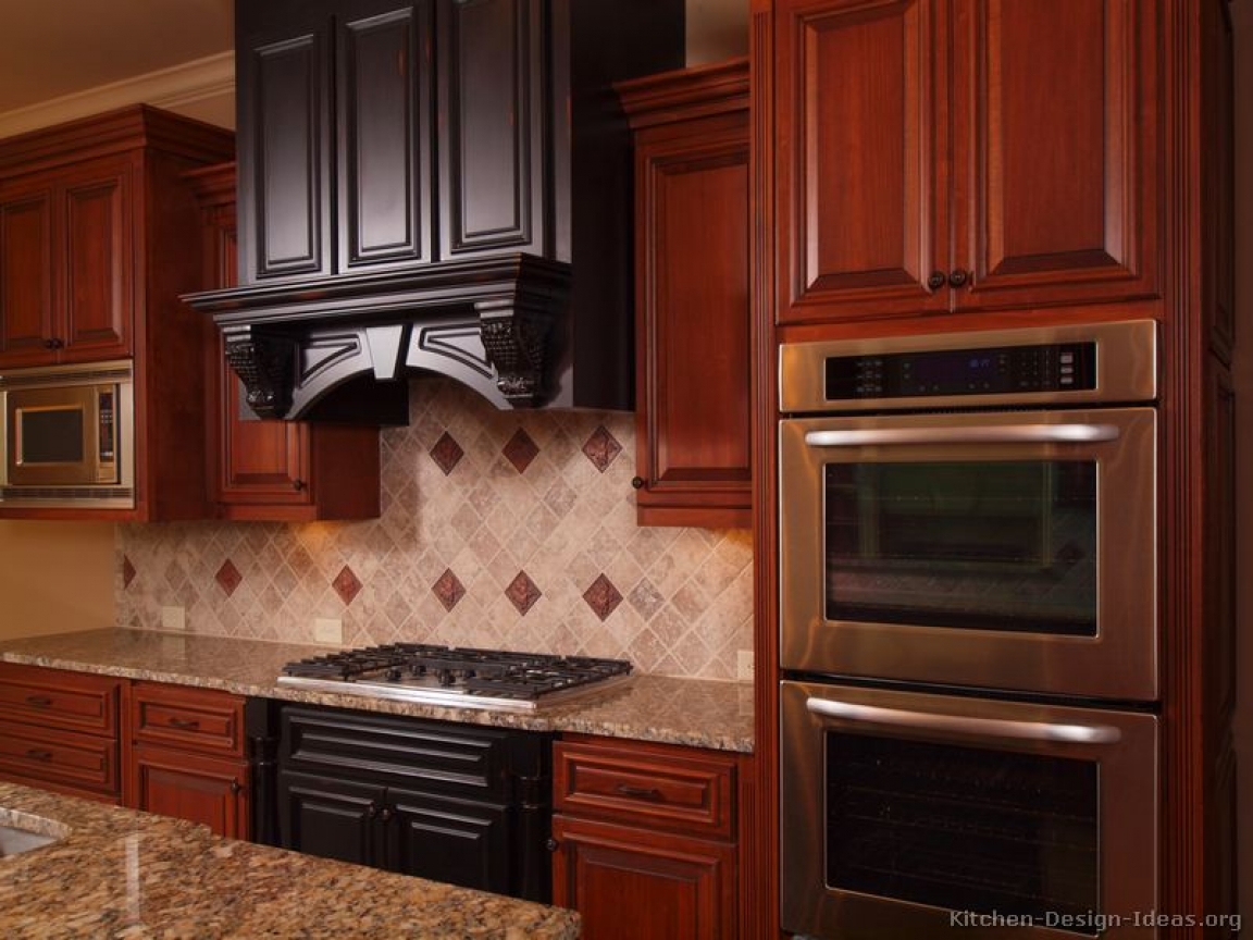 red-kitchen-walls-with-oak-cabinets-black-cherry-kitchen-cabinets