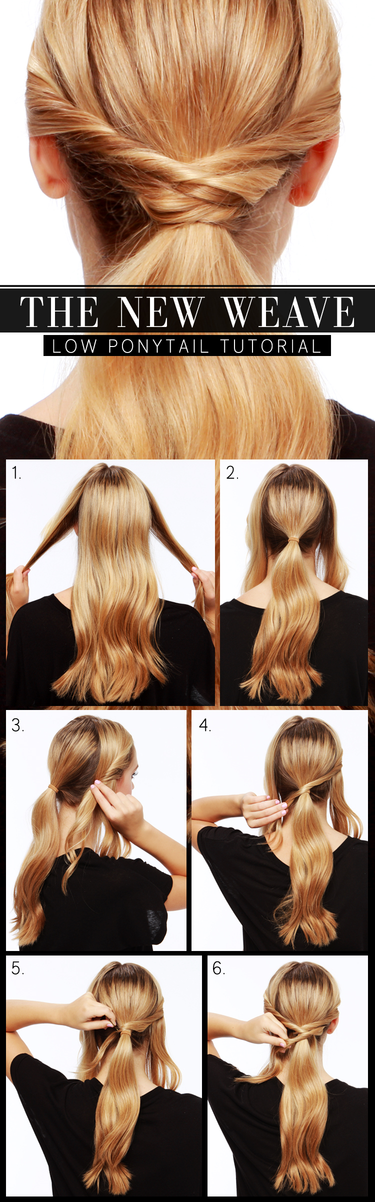 LowWovenPonytail 15 Lovely and Useful Hairstyle Tutorials