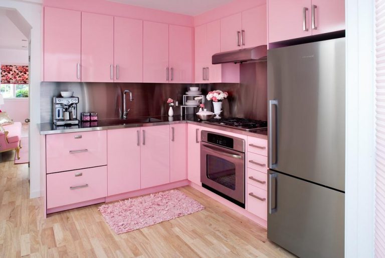 14 Dream Designed Small Kitchen in Pink Color That Will Amaze You ...