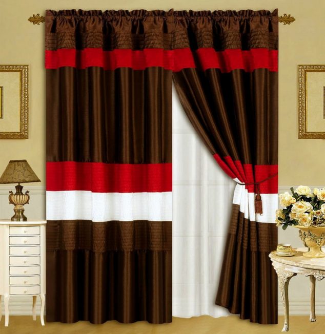 chocolate and red curtains 634x652 16 of The Most Amazing Curtains Styles
